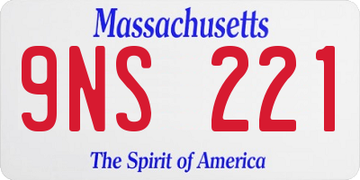 MA license plate 9NS221