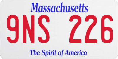 MA license plate 9NS226