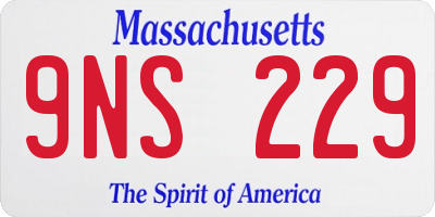 MA license plate 9NS229