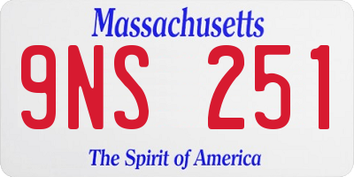 MA license plate 9NS251