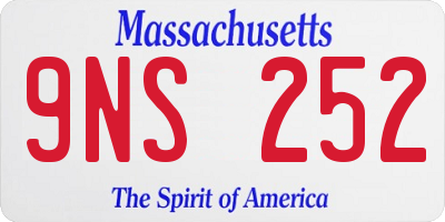 MA license plate 9NS252