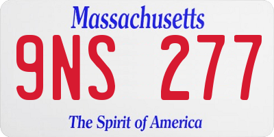 MA license plate 9NS277