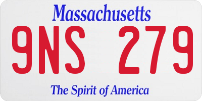 MA license plate 9NS279