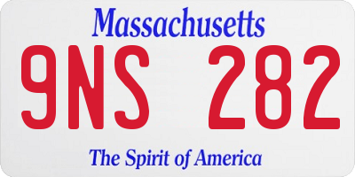 MA license plate 9NS282