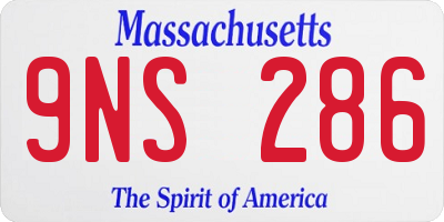 MA license plate 9NS286