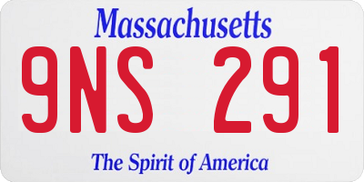 MA license plate 9NS291