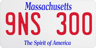 MA license plate 9NS300