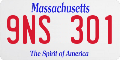 MA license plate 9NS301