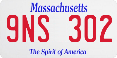 MA license plate 9NS302