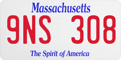 MA license plate 9NS308
