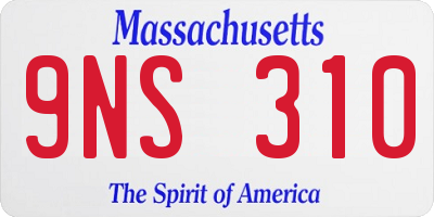 MA license plate 9NS310