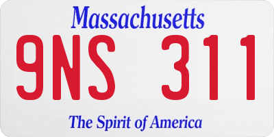 MA license plate 9NS311