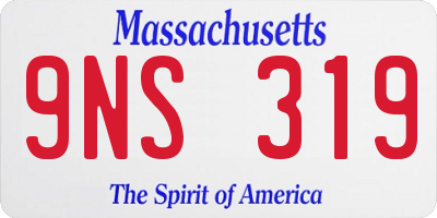 MA license plate 9NS319
