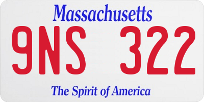 MA license plate 9NS322