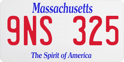 MA license plate 9NS325