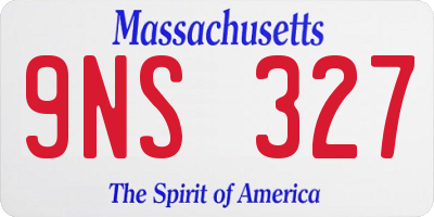 MA license plate 9NS327