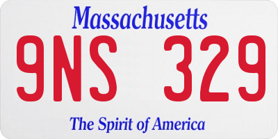 MA license plate 9NS329