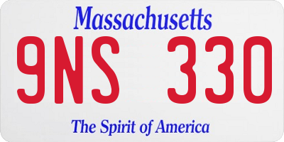 MA license plate 9NS330
