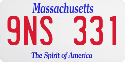 MA license plate 9NS331