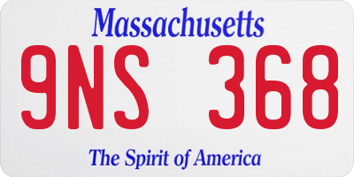 MA license plate 9NS368