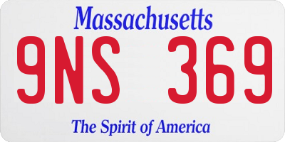 MA license plate 9NS369