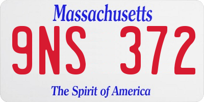 MA license plate 9NS372