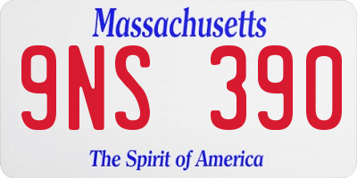 MA license plate 9NS390