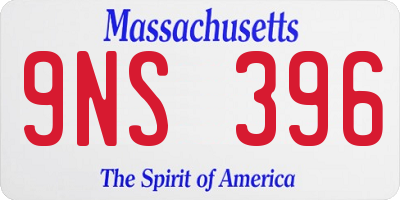MA license plate 9NS396
