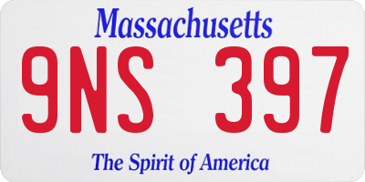 MA license plate 9NS397