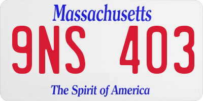 MA license plate 9NS403