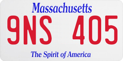 MA license plate 9NS405