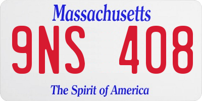 MA license plate 9NS408