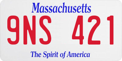 MA license plate 9NS421