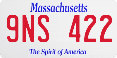 MA license plate 9NS422