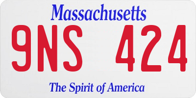 MA license plate 9NS424