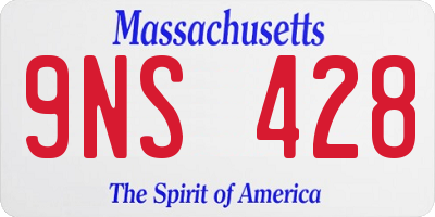 MA license plate 9NS428