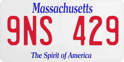 MA license plate 9NS429