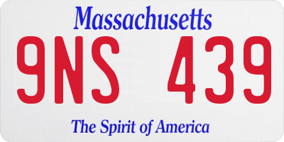 MA license plate 9NS439