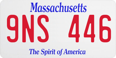 MA license plate 9NS446