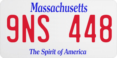 MA license plate 9NS448