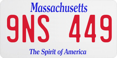 MA license plate 9NS449