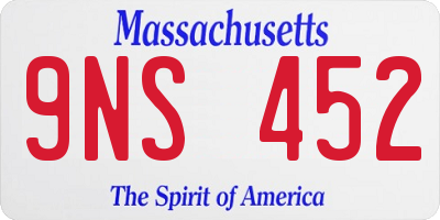 MA license plate 9NS452
