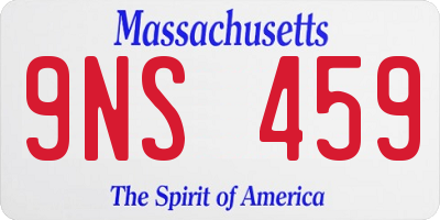 MA license plate 9NS459