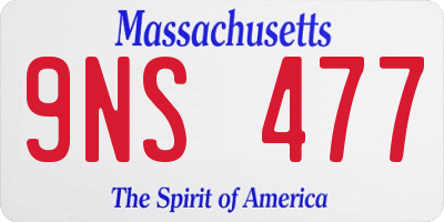 MA license plate 9NS477