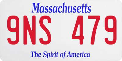 MA license plate 9NS479