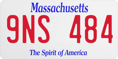 MA license plate 9NS484