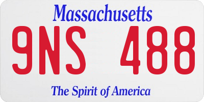 MA license plate 9NS488