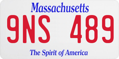 MA license plate 9NS489