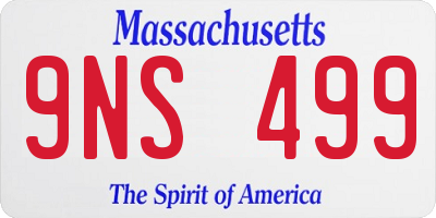 MA license plate 9NS499