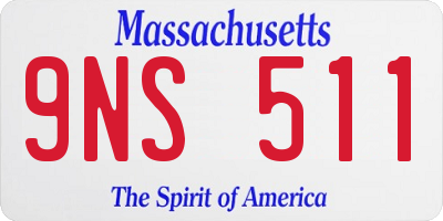 MA license plate 9NS511